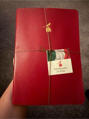 Bieffe Handmade Italian Leather Journals Set of 3 Notebook Red  Italy